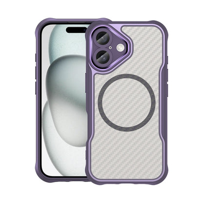 Carbon Fiber Texture MagSafe Translucent Phone Case, For iPhone 16 Pro Max, For iPhone 16 Pro, For iPhone 16 Plus, For iPhone 16, iPhone 16e, For iPhone 15 Pro Max