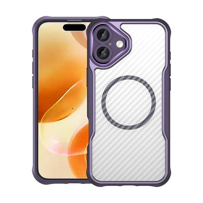 Carbon Fiber Texture MagSafe Translucent Phone Case, For iPhone 16 Pro Max, For iPhone 16 Pro, For iPhone 16 Plus, For iPhone 16, iPhone 16e, For iPhone 15 Pro Max