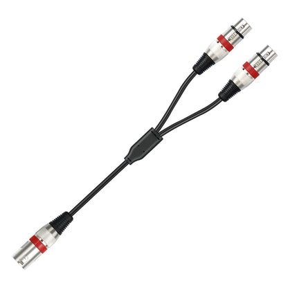 2055YMFF-05 XLR 3pin Male to Dual Female Audio Cable, Length: 50cm