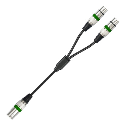 2055YMFF-05 XLR 3pin Male to Dual Female Audio Cable, Length: 50cm