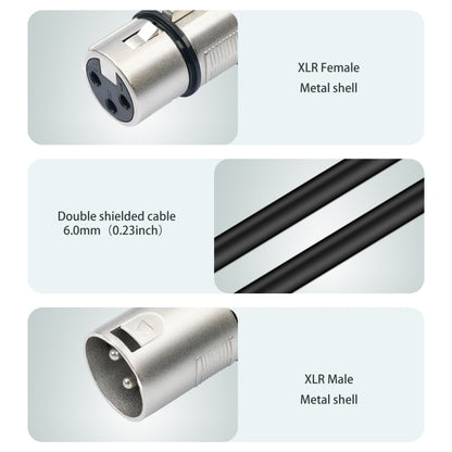 2055YMFF-05 XLR 3pin Male to Dual Female Audio Cable, Length: 50cm