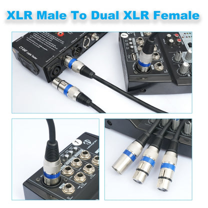 2055YMFF-05 XLR 3pin Male to Dual Female Audio Cable, Length: 50cm