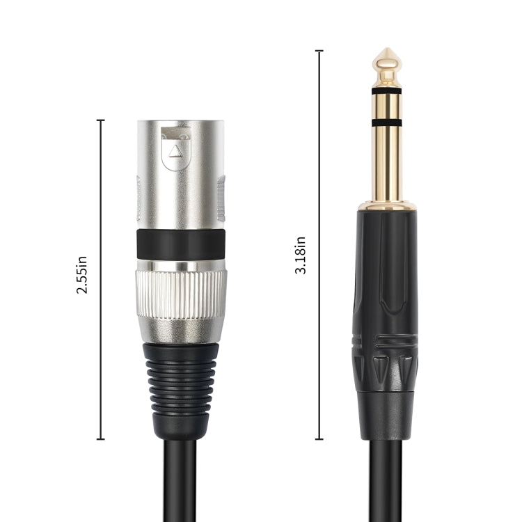 TC145BK55 6.35mm 1/4 TRS Male to XLR 3pin Male Microphone Cable