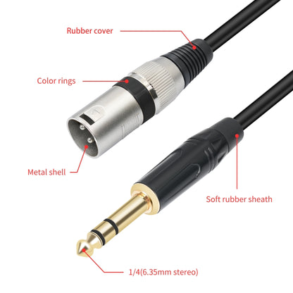 TC145BK55 6.35mm 1/4 TRS Male to XLR 3pin Male Microphone Cable