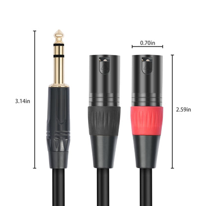 TC145YXK108RE-10 6.35mm 1/4 TRS Male to Dual XLR Male Audio Cable