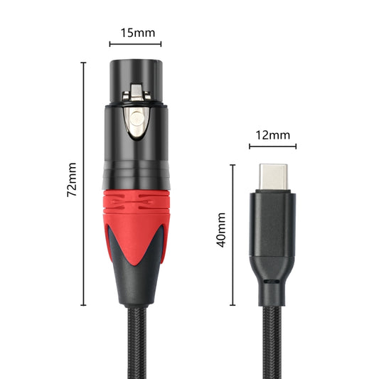 TY03RE Type-C Male to XLR Female Audio Cable for Dynamic Microphone