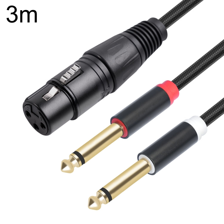 2020Y63 XLR Female to Dual 6.35mm 1/4 TRS Male Y-type Audio Cable