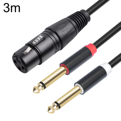 2020Y63 XLR Female to Dual 6.35mm 1/4 TRS Male Y-type Audio Cable