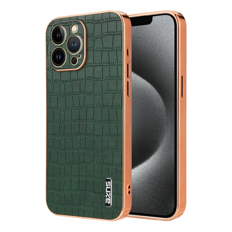 AZNS Electroplated Frame Crocodile Texture Full Coverage Phone Case