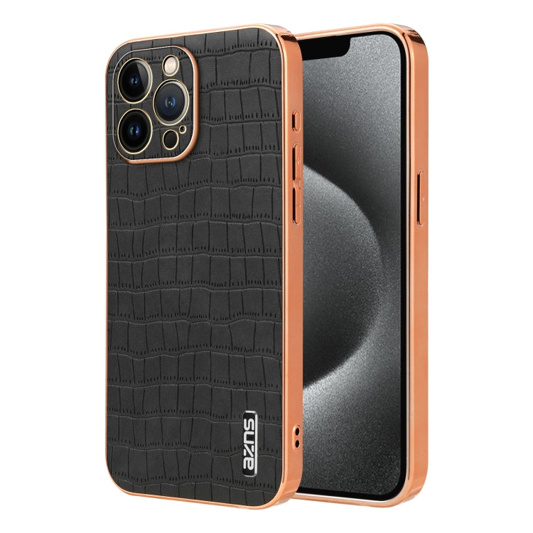 AZNS Electroplated Frame Crocodile Texture Full Coverage Phone Case
