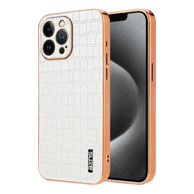 AZNS Electroplated Frame Crocodile Texture Full Coverage Phone Case