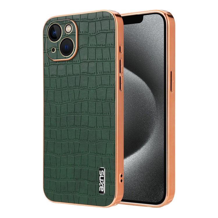 AZNS Electroplated Frame Crocodile Texture Full Coverage Phone Case