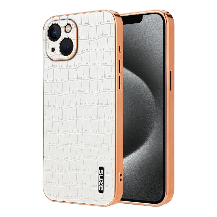 AZNS Electroplated Frame Crocodile Texture Full Coverage Phone Case