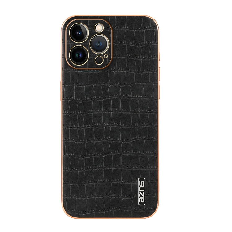 AZNS Electroplated Frame Crocodile Texture Full Coverage Phone Case