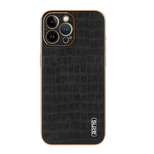 AZNS Electroplated Frame Crocodile Texture Full Coverage Phone Case