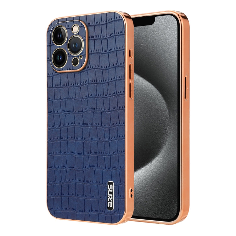 AZNS Electroplated Frame Crocodile Texture Full Coverage Phone Case