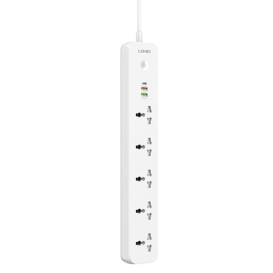 LDNIO SC5319 5-position Travel Home Office Socket with 38W USB Ports, Cable Length: 2m