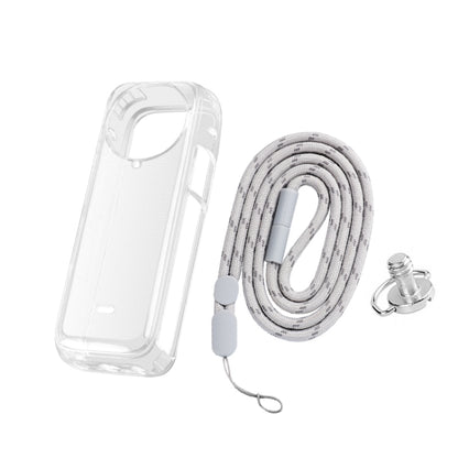 For Insta360 X4 Clear 1.5mm Soft TPU Protective Case, Single Cover, With Hand Strap, With Neck Strap