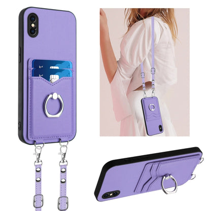 R20 Crossbody Rope Ring Card Holder Phone Case
