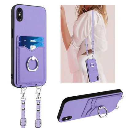 R20 Crossbody Rope Ring Card Holder Phone Case