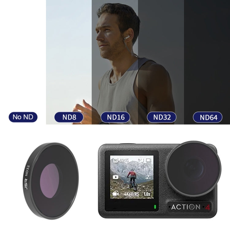 For DJI Osmo Action 4 JUNESTAR Threaded Camera Lens Filter, MCUV, CPL, ND8, ND16, ND32, ND64, ND1000, ND8PL, ND16PL, ND32PL, ND64PL, NIGHT, STAR, Streak Gold Drawing, Streak Blue Drawing, Macro 15X, Pink Diving Filter, Magenta Diving Filter������������...