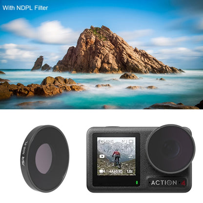 For DJI Osmo Action 4 JUNESTAR Threaded Camera Lens Filter, MCUV, CPL, ND8, ND16, ND32, ND64, ND1000, ND8PL, ND16PL, ND32PL, ND64PL, NIGHT, STAR, Streak Gold Drawing, Streak Blue Drawing, Macro 15X, Pink Diving Filter, Magenta Diving Filter������������...