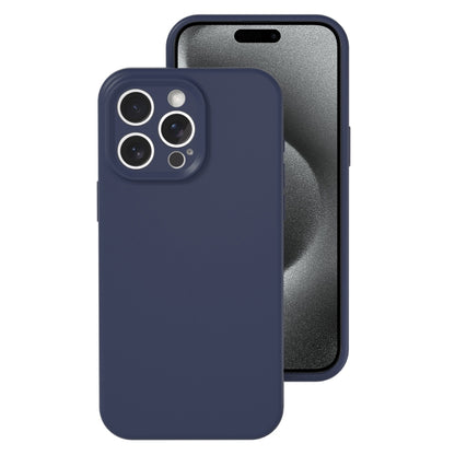 جراب هاتف بتغطية كاملة من السيليكون السائل بفتحة دقيقة، مناسب لهاتف iPhone 15 Pro