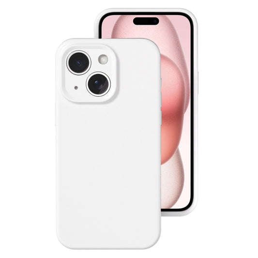 جراب هاتف من السيليكون السائل بفتحة دقيقة مع تغطية كاملة، مناسب لهاتف iPhone 15 Plus