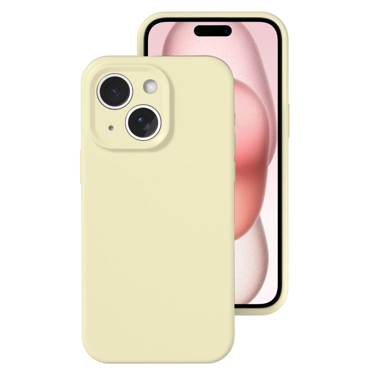 جراب هاتف من السيليكون السائل بفتحة دقيقة مع تغطية كاملة، مناسب لهاتف iPhone 15 Plus
