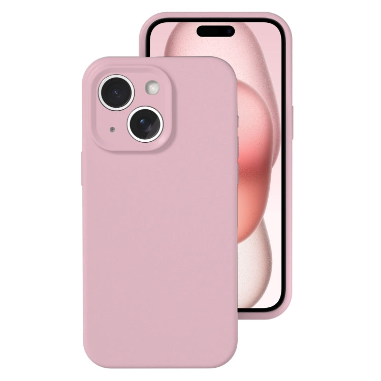 جراب هاتف من السيليكون السائل بفتحة دقيقة مع تغطية كاملة، مناسب لهاتف iPhone 15 Plus