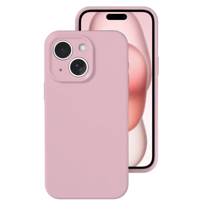 جراب هاتف من السيليكون السائل بفتحة دقيقة مع تغطية كاملة، مناسب لهاتف iPhone 15 Plus