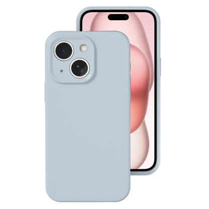 جراب هاتف من السيليكون السائل بفتحة دقيقة مع تغطية كاملة، مناسب لهاتف iPhone 15 Plus