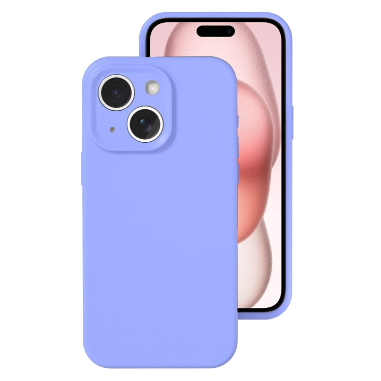 جراب هاتف من السيليكون السائل بفتحة دقيقة مع تغطية كاملة، مناسب لهاتف iPhone 15 Plus