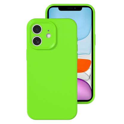 جراب هاتف بتغطية كاملة بلون هلامي من السيليكون السائل بفتحة دقيقة، مناسب لهاتف iPhone 11