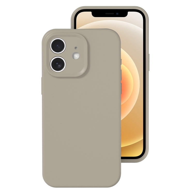 جراب هاتف بتغطية كاملة بلون هلامي من السيليكون السائل بفتحة دقيقة، مناسب لهاتف iPhone 12