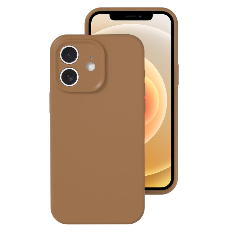 جراب هاتف بتغطية كاملة بلون هلامي من السيليكون السائل بفتحة دقيقة، مناسب لهاتف iPhone 12