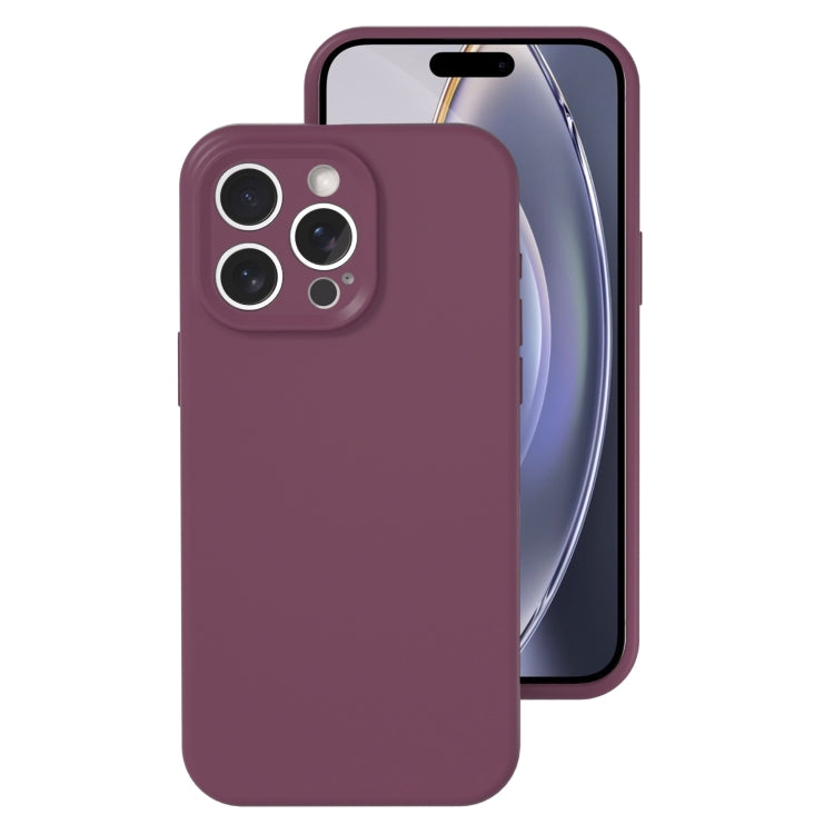 جراب هاتف من السيليكون السائل بفتحة دقيقة، بلون هلامي، بتغطية كاملة، لهاتف iPhone 16 Pro Max