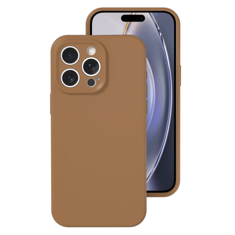 جراب هاتف بتغطية كاملة بلون هلامي من السيليكون السائل بفتحة دقيقة، مناسب لهاتف iPhone 16 Pro