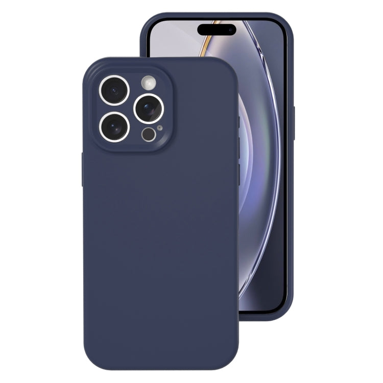 جراب هاتف بتغطية كاملة بلون هلامي من السيليكون السائل بفتحة دقيقة، مناسب لهاتف iPhone 16 Pro