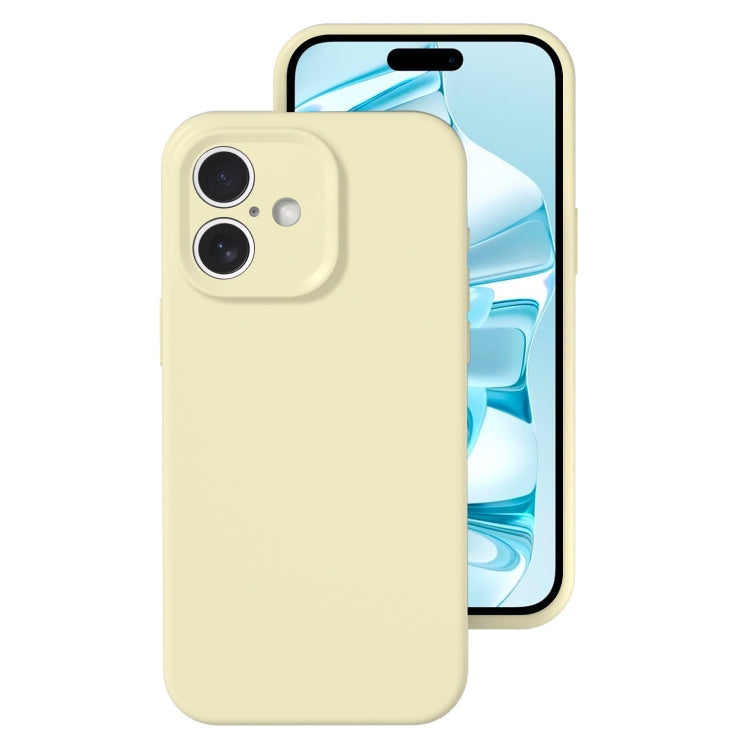 جراب هاتف بتغطية كاملة من السيليكون السائل بفتحة دقيقة، مناسب لهاتف iPhone 16 Plus