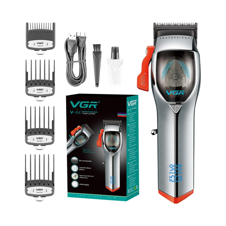 ماكينة قص الشعر الكهربائية VGR V-647 5 وات USB بشاشة رقمية LED بمحرك مغناطيسي