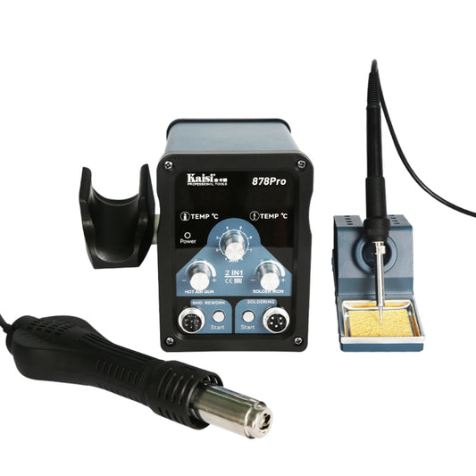 Kaisi 878Pro 2 in 1 Smart Sleep Lead-free Digital Display Hot Air Gun Soldering Iron Station, US Plug, EU Plug