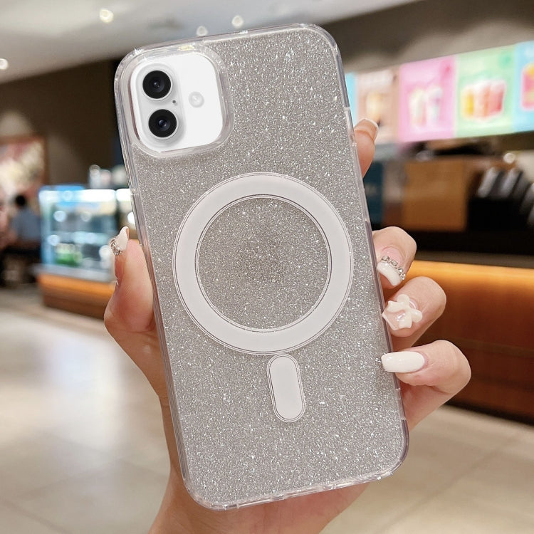Acrylic Transparent Glitter MagSafe Phone Case, For iPhone 16e, For iPhone 16 Pro Max, For iPhone 16 Pro, For iPhone 16 Plus, For iPhone 16, For iPhone 15 Pro Max