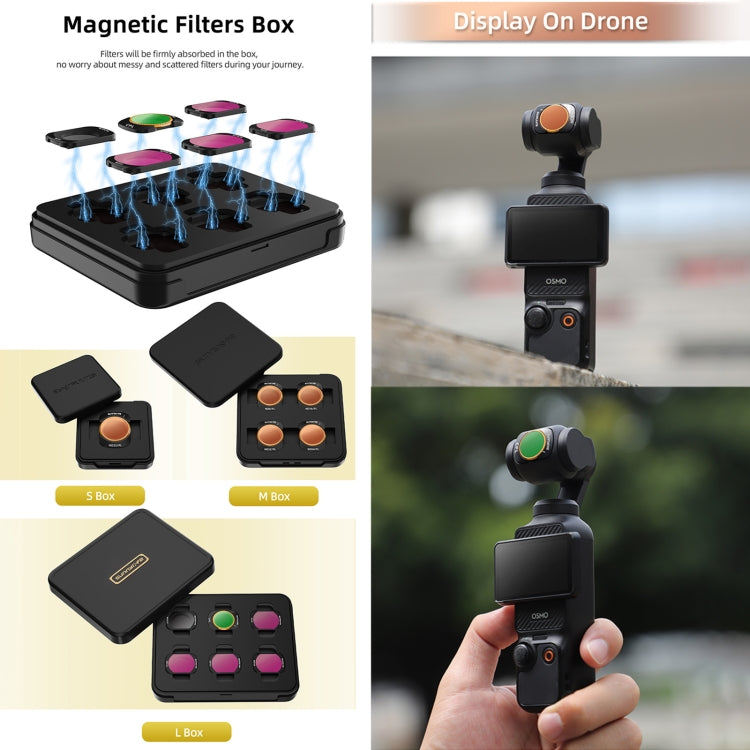 For DJI Osmo Pocket 3 Sunnylife Camera Lens Magnetic Metal Filter, No Impact On Gimbal Reset, MCUV, ND8, ND16, ND32, ND64, CPL, ND8PL, ND16PL, ND32PL, ND64PL, 3 in 1 CPL ND8 ND16, 4 in 1 ND8-64, 4 in 1 ND8-64PL, 4 in 1 UV CPL ND32 ND64�����������������...