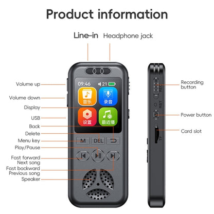 S7 HD Color Screen Smart Noise Reduction Voice Recorder