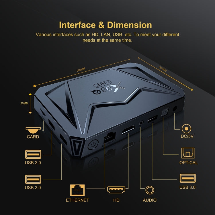X96Q Pro+ Cortex-A55 Android 14 Octa-core CPU 4K HD Internet Set-top Box