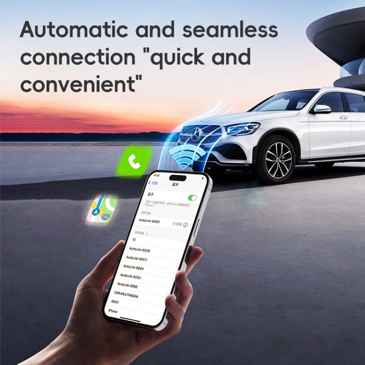 2 in 1 Apple CarPlay / Android Auto Wired to Wireless Car CarPlay Box Adapter, Apple CarPlay / Android