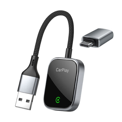 USB, USB-C / Type-C Dual Interface Wired to Wireless Car CarPlay Box Adapter for iPhone