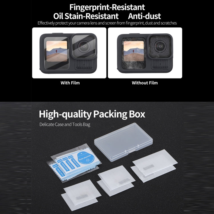 For GoPro HERO13 Black Sunnylife 3 in 1 Lens Protector Front and Rear Screen Tempered Glass Films