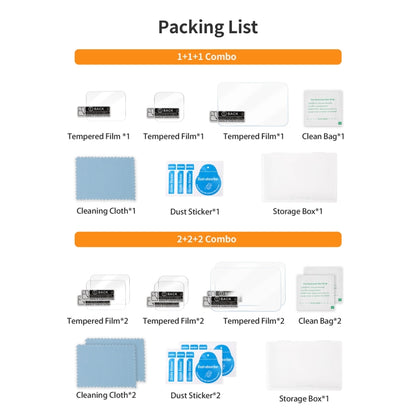 For GoPro HERO13 Black Sunnylife 3 in 1 Lens Protector Front and Rear Screen Tempered Glass Films